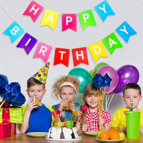 Happy Birthday Banner, Birthday Party Decorations (Multicolor) - Picture 9 of 10